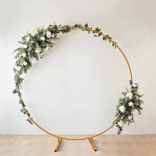 6’ Round Metal Arch - Gold